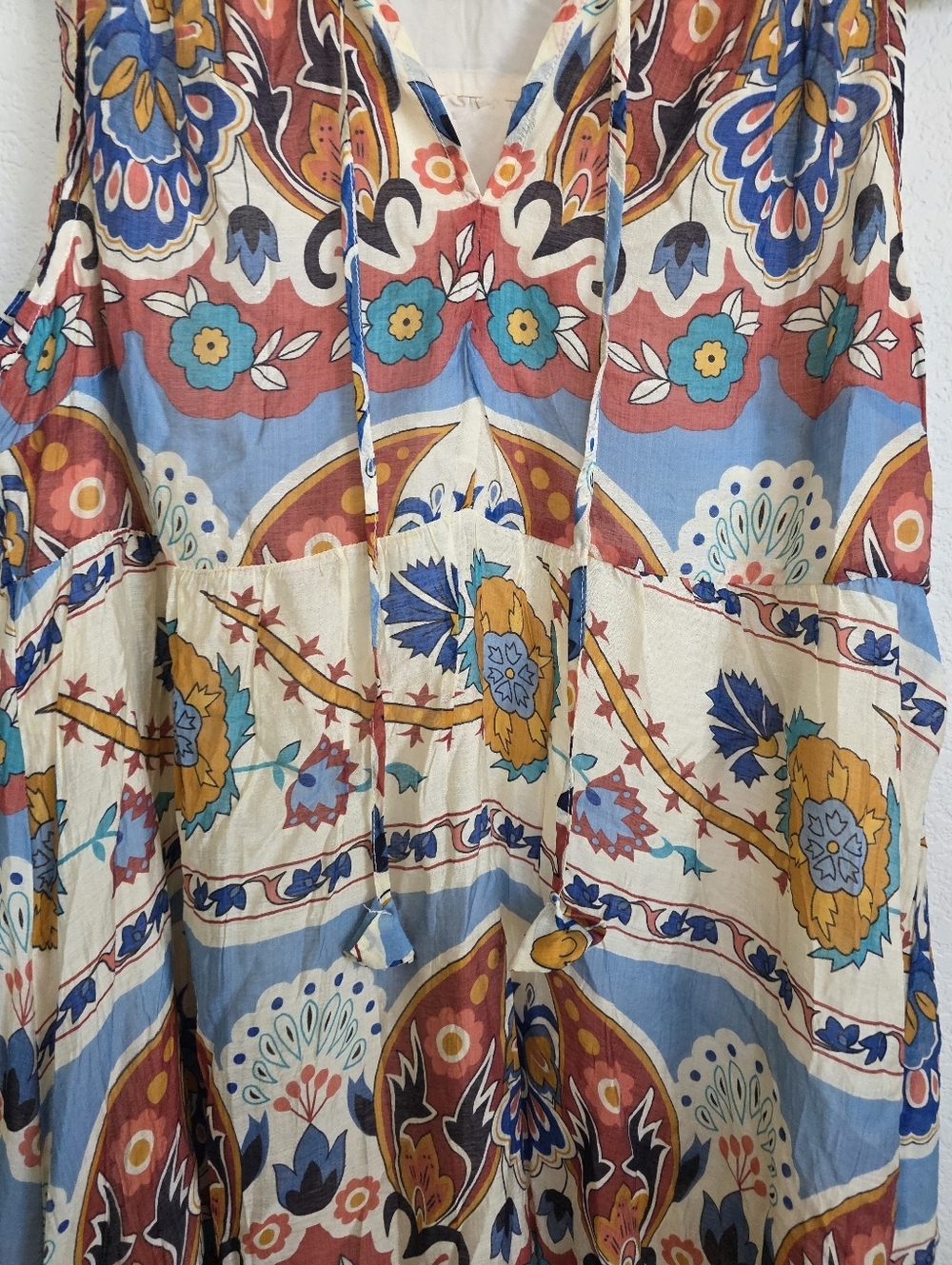 Umgee Mixed Print Boho Maxi Dress Sz L - Picture 4 of 6